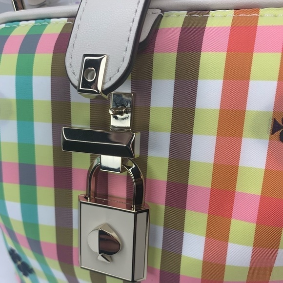 Kate Spade Remedy Doctor Micro Plaid Rainbow Clover Gingham Bag - Picture 6 of 7